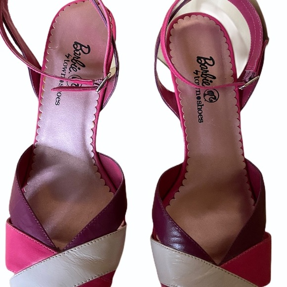 BARBIE by Town Shoes Leather Pink Purple Heel - Picture 7 of 9